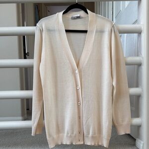 Elegant Women's Beige Cardigan Sweater